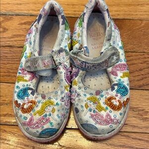 LELLI KELLY White Fantasy Beaded Mermaid Mary Jane Perfect Size 26